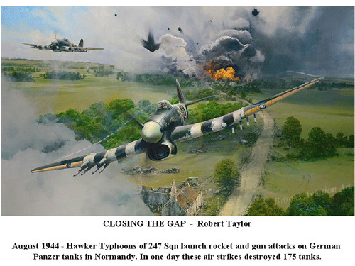 Hawker Typhoons cực kỳ “ác chiến” ở tầm thấp và là những chiếc máy bay tấn công xe tăng hoàn hảo, phá hủy tới 175 chiếc tăng trong một trận đánh đơn lẻ