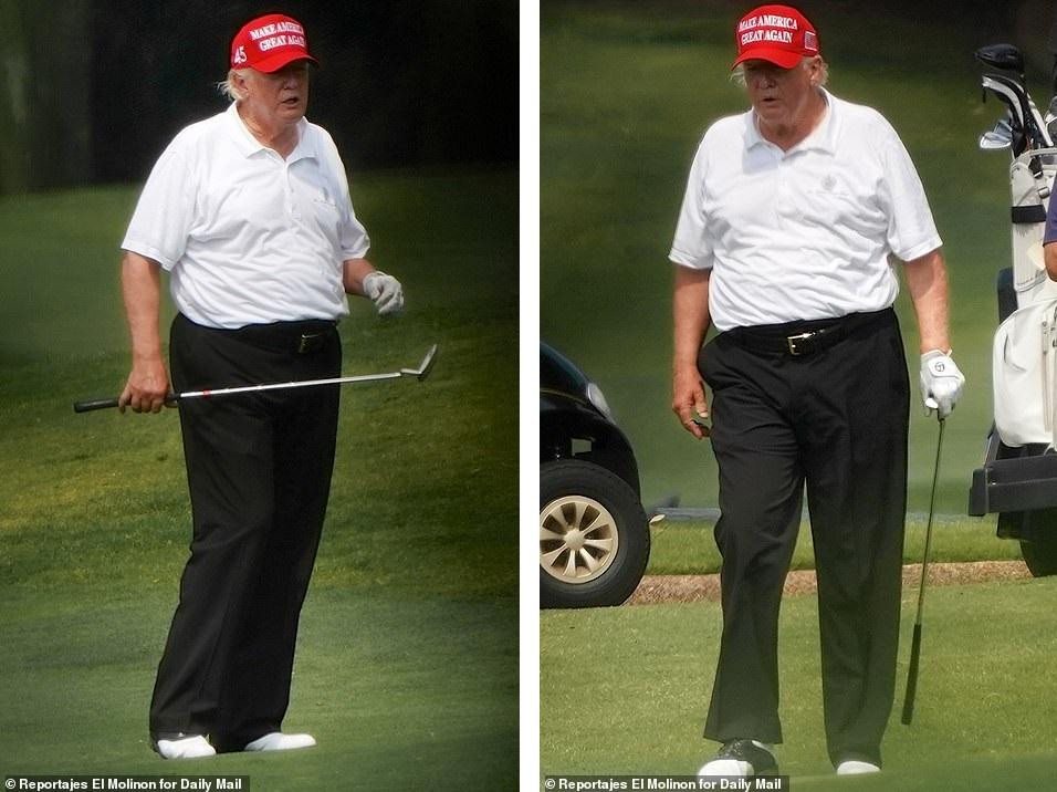 Ông Trump trông thoải mái khi đi chơi golf. Dân mạng nhận xét, cựu Tổng thống Mỹ dường như tăng cân sau khi nghỉ hưu. Ông Trump trông thoải mái khi đi chơi golf. Dân mạng nhận xét, cựu Tổng thống Mỹ dường như tăng cân sau khi nghỉ hưu.