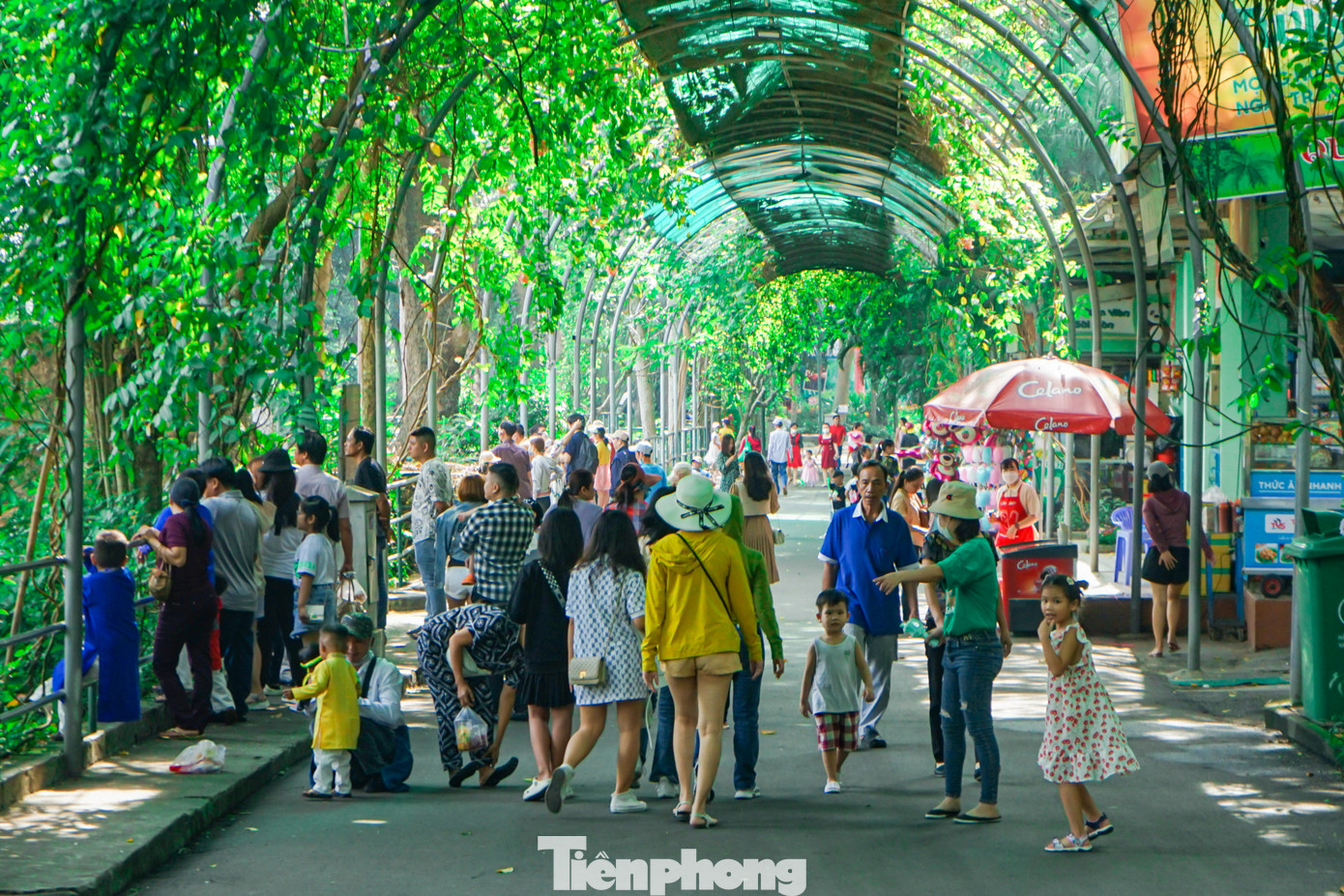 Theo ghi nhận của Tiền Phong, ngay từ đầu giờ chiều mùng 3 Tết, hàng nghìn du khách và người dân đến tham quan, vui chơi tại Thảo Cầm Viên Sài Gòn.