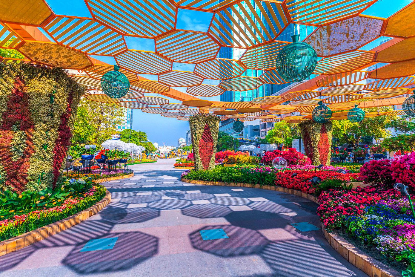 Đường hoa Nguyễn Huệ trang trí đặc sắc vào mỗi dịp Tết đến