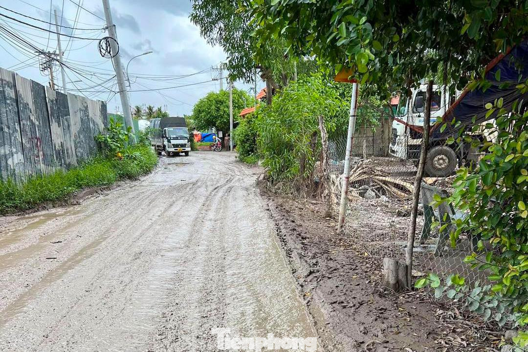 Trưa 3/8, phóng viên Tiền Phong đã chứng kiến và ghi nhận hình ảnh nhiều xe chở vật liệu xây dựng, xe chở hàng có kích thước như “khủng long” đi vào tuyến đường Trường Lưu (phường Long Trường) và đường Lò Lưu (phường Trường Thạnh).