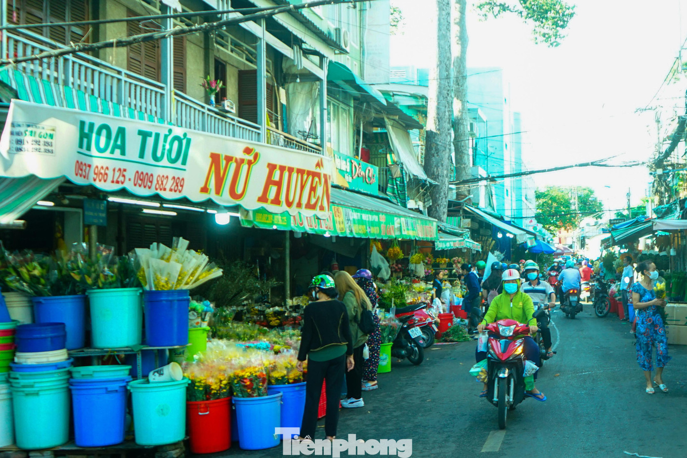 Còn tại chợ hoa Hồ Thị Kỷ - quận 10 một ngày trước lễ tình nhân Valentine 14/2, các quầy hoa đã bày biện công phu, những bó hoa tươi đã được chuẩn bị sẵn sàng, nhưng rất ít khách ghé mua.
