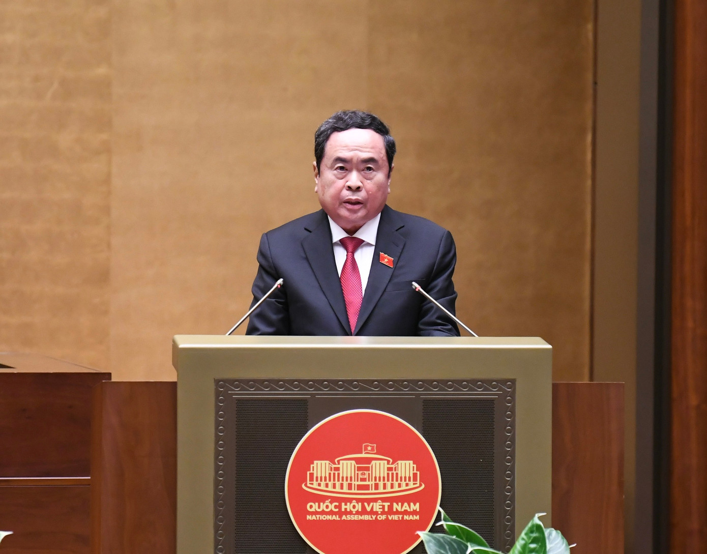 Chủ tịch Quốc hội Trần Thanh Mẫn phát biểu bế mạc kỳ họp. (Ảnh: Như Ý) Chủ tịch Quốc hội Trần Thanh Mẫn phát biểu bế mạc kỳ họp. (Ảnh: Như Ý)