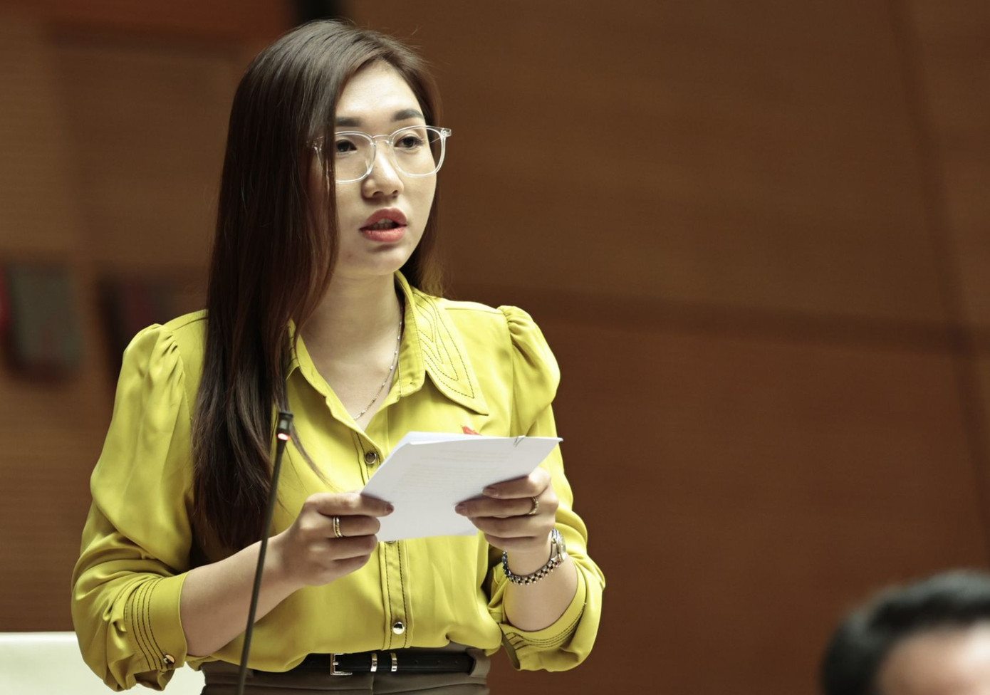 Đại biểu Quàng Thị Nguyệt (đoàn Điện Biên). Ảnh: Như Ý