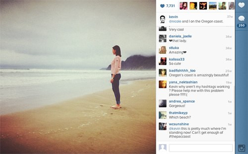 CònSystrom và bạn gái Nicole bay tới bãi biển ở Oregon (Mỹ) để nghỉ ngơi