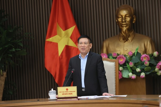 Phó Thủ tướng Hồ Đức Phớc phát biểu tại cuộc làm việc. Ảnh: VGP. Phó Thủ tướng Hồ Đức Phớc phát biểu tại cuộc làm việc. Ảnh: VGP.