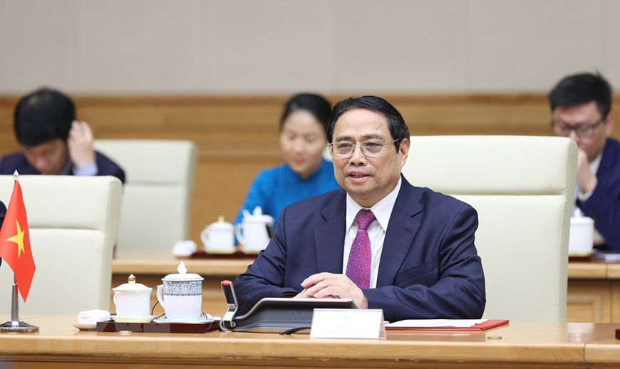 Thủ tướng Phạm Minh Chính phát biểu tại cuộc hội đàm với Thủ tướng nước Cộng hòa Séc Petr Fiala. (Ảnh: Dương Giang/TTXVN) Thủ tướng Phạm Minh Chính phát biểu tại cuộc hội đàm với Thủ tướng nước Cộng hòa Séc Petr Fiala. (Ảnh: Dương Giang/TTXVN)