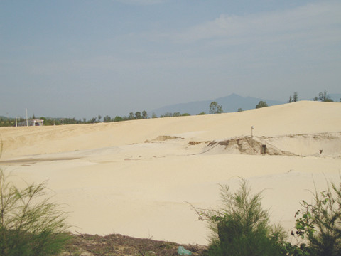 Rừng mất, nhà dân ngập cát vì khai thác titan ở Bình Định Ảnh: Việt Hương