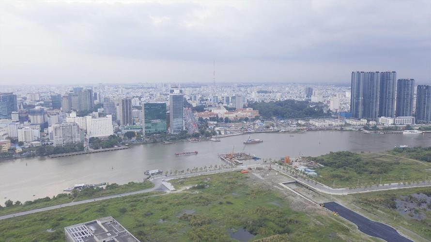 Khu đô thị Thủ Thiêm nhìn từ hướng sông Sài Gòn. Ảnh: TP