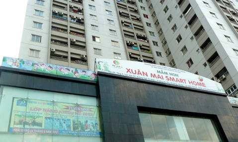 Trường mầm non ngay bên trong tòa nhà