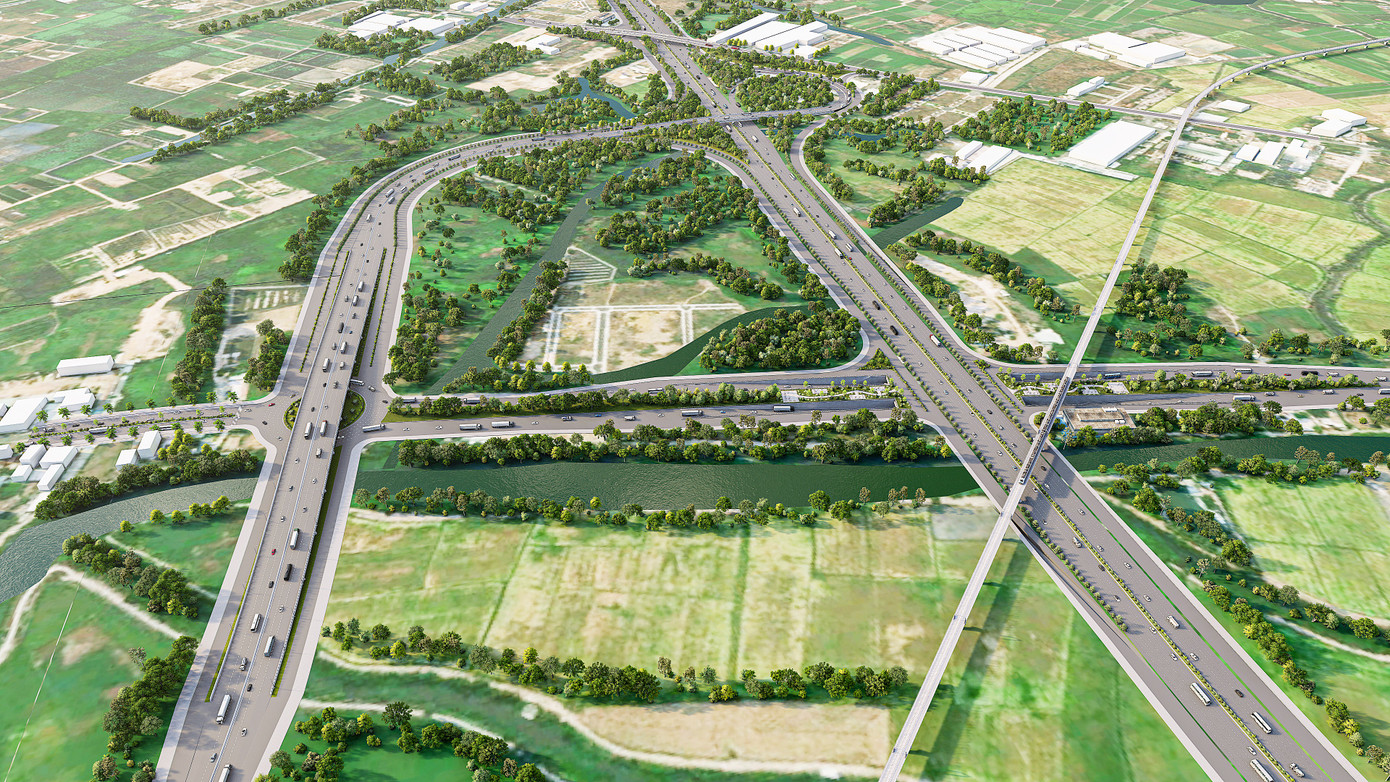 Nút giao Vành đai 3 - cao tốc TPHCM - Trung Lương (tỉnh Long An). Quy mô gồm xây dựng cầu vượt ngang vành đai 3 và các nhánh rẽ.