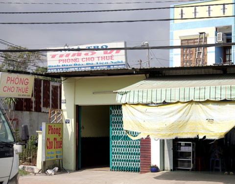 Nhà nghỉ nơi xảy ra vụ án. Ảnh: An Nhơn. Nhà nghỉ nơi xảy ra vụ án. Ảnh: An Nhơn