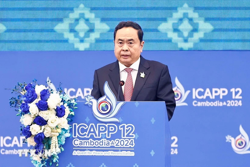 Chủ tịch Quốc hội Trần Thanh Mẫn phát biểu. (Ảnh: Doãn Tấn/TTXVN) Chủ tịch Quốc hội Trần Thanh Mẫn phát biểu. (Ảnh: Doãn Tấn/TTXVN)