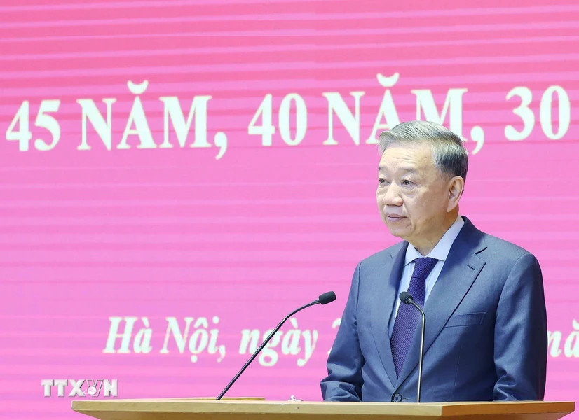 Tổng Bí thư Tô Lâm phát biểu. (Ảnh: Thống Nhất/ TTXVN)