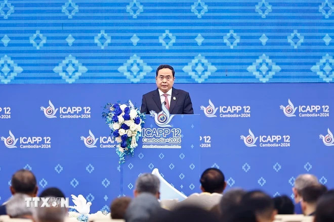 Chủ tịch Quốc hội Trần Thanh Mẫn phát biểu. (Ảnh: Doãn Tấn/TTXVN) Chủ tịch Quốc hội Trần Thanh Mẫn phát biểu. (Ảnh: Doãn Tấn/TTXVN)