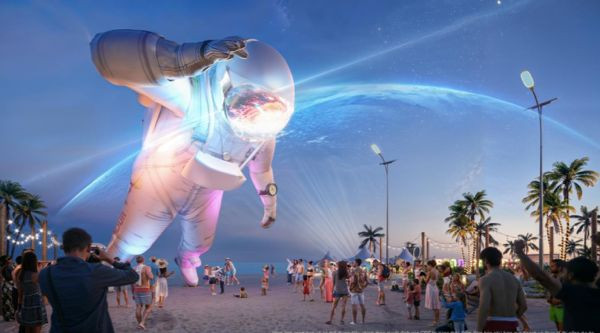 Phối cảnh bãi biển sôi động tại CaraWorld