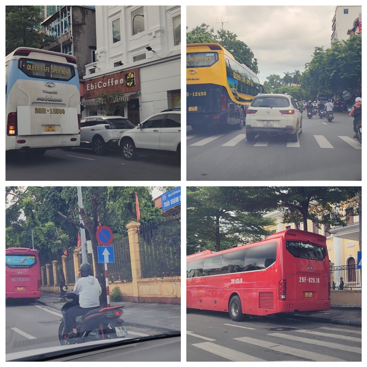 Nhiều xe khách, xe hợp đồng di chuyển vào khu vực phố cổ, khu vực quanh hồ Hoàn Kiếm để đón trả khách.