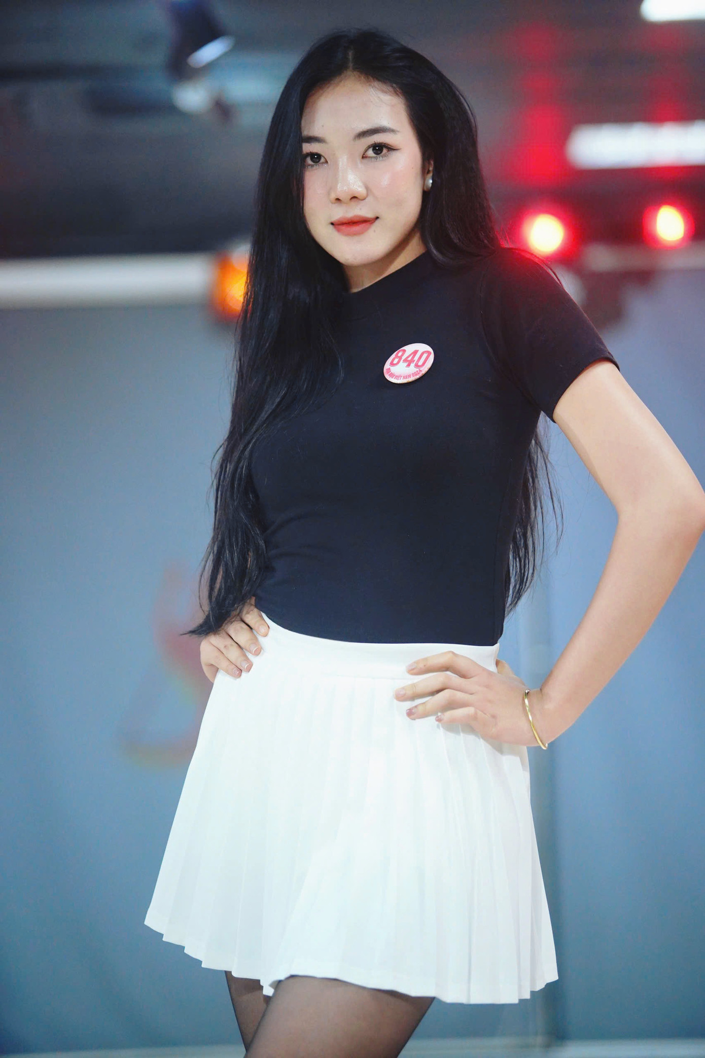 Lê Thị Ngọc Ánh nổi bật trên sàn tập với chiều cao 1,77 m. Cô có kinh nghiệm trình diễn, làm người mẫu.