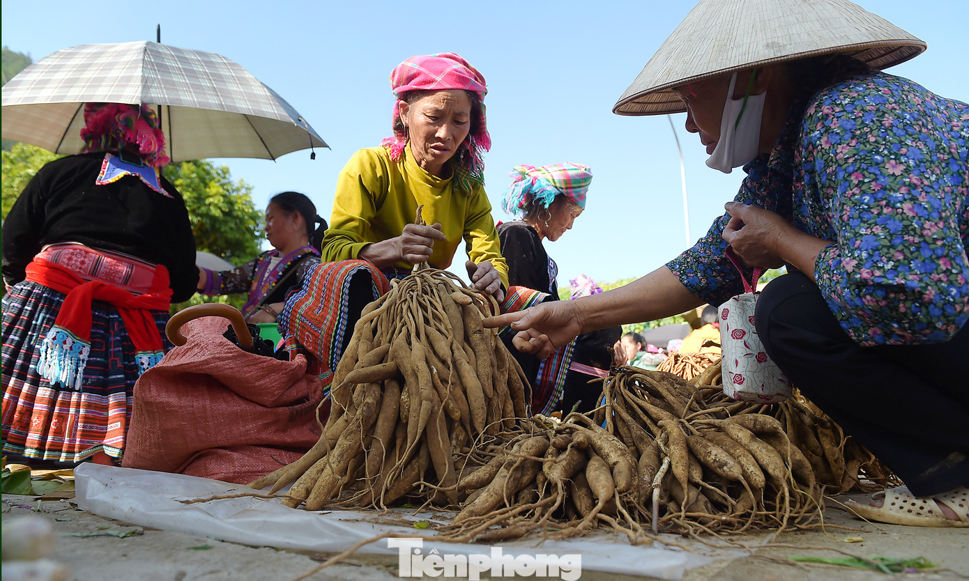 Phiên chợ nhộn nhịp trao đổi giữa người bán và người mua. Những người bán đon đả mời khách, giới thiệu hàng hóa, cũng như thân thiện với những người chưa tìm được món đồ ưng ý.