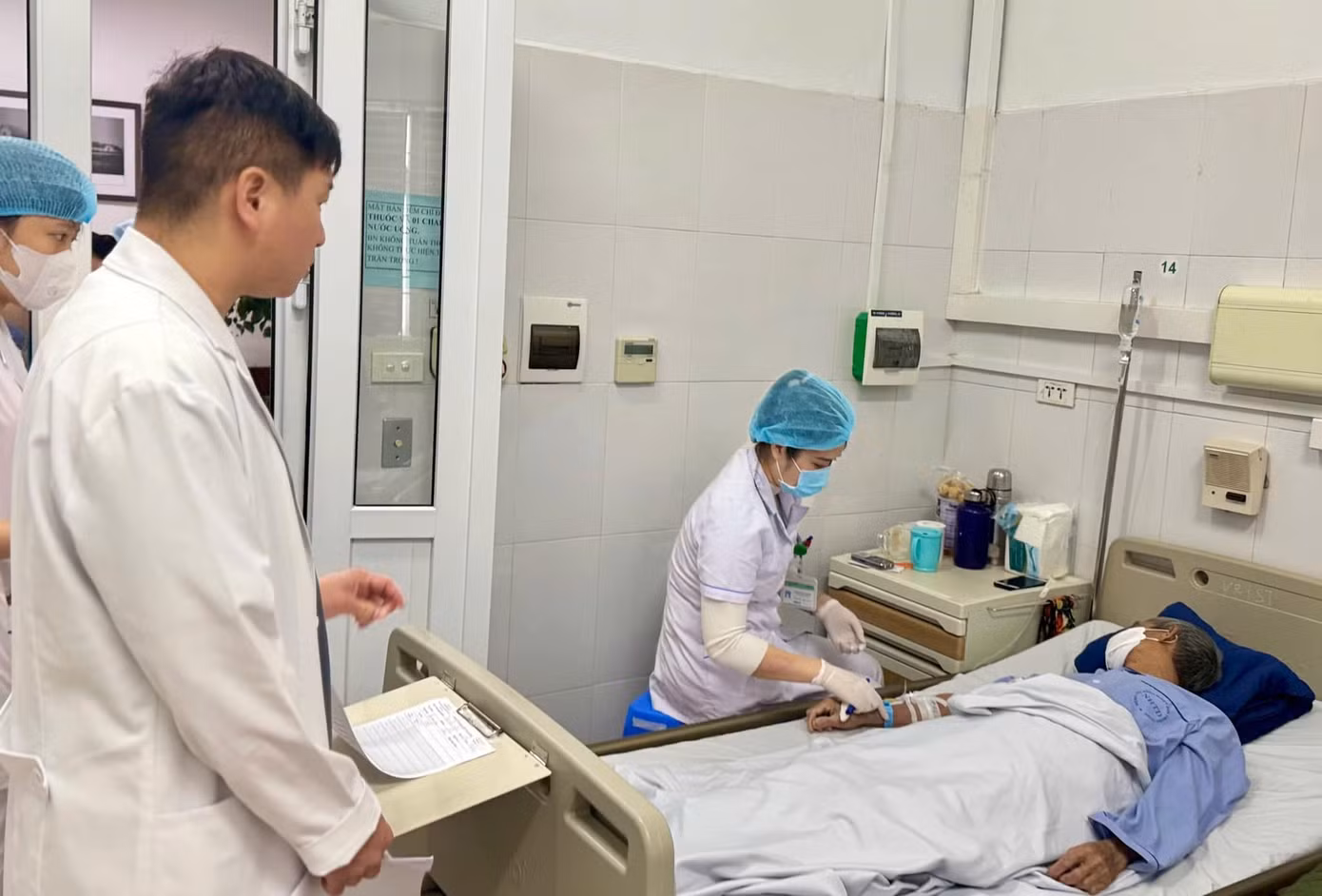 Bệnh nhân Đ đang hồi phục tốt sau ca phẫu thuật. Ảnh: Bệnh viện cung cấp