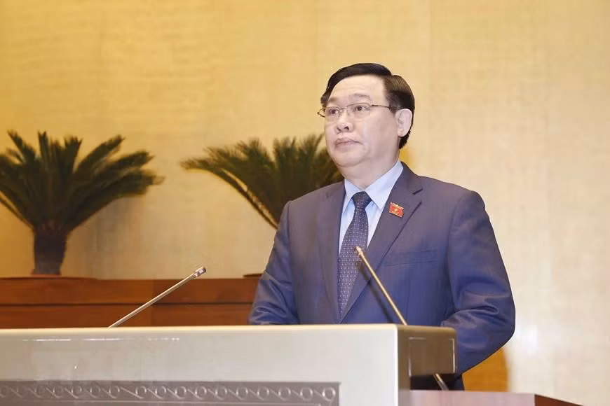 Chủ tịch Quốc hội Vương Đình Huệ phát biểu. (Ảnh: Doãn Tấn/TTXVN)