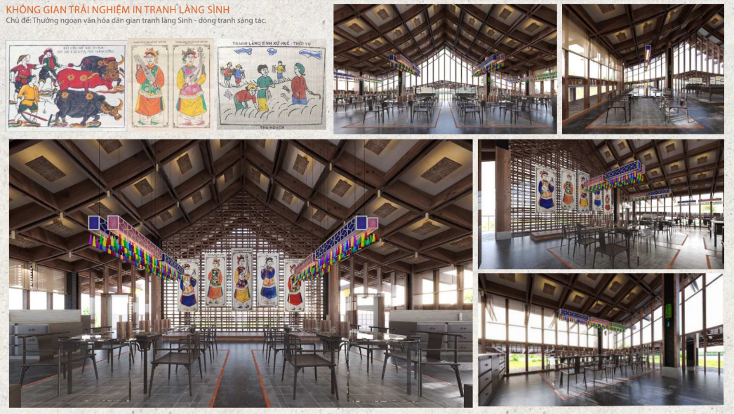 Không gian Tranh Làng Sình - trích trong đồ án “Trung tâm quảng bá làng nghề Cố đô”.