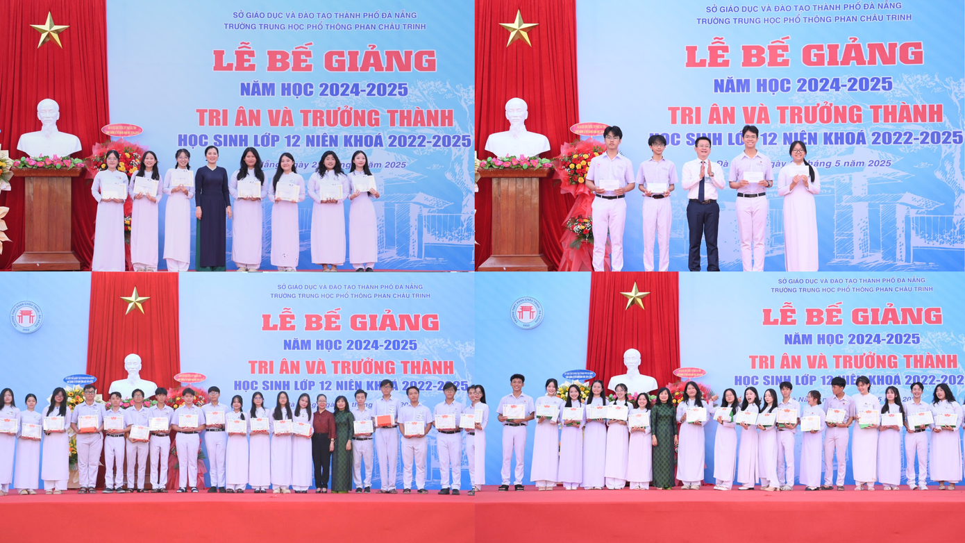 Khen thưởng những học sinh đạt giải thưởng và có thành tích tốt. Ảnh: Facebook Đoàn trường THPT Phan Châu Trinh. Khen thưởng những học sinh đạt giải thưởng và có thành tích tốt. Ảnh: Facebook Đoàn trường THPT Phan Châu Trinh.