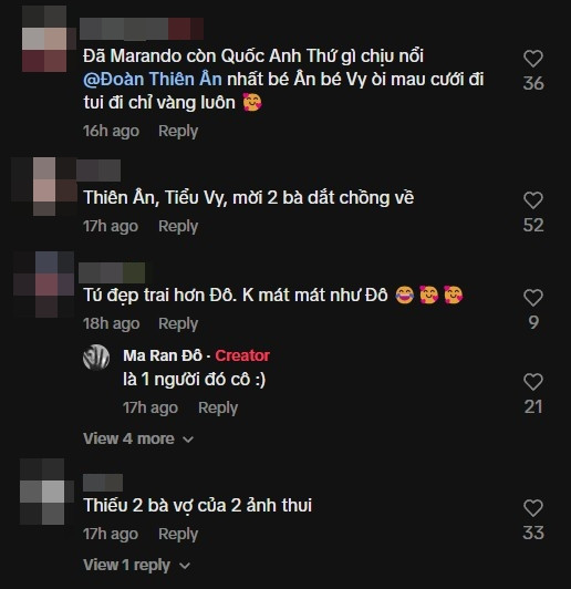 Khán giả gọi tên Đoàn Thiên Ân và Tiểu Vy dưới video. Khán giả gọi tên Đoàn Thiên Ân và Tiểu Vy dưới video.