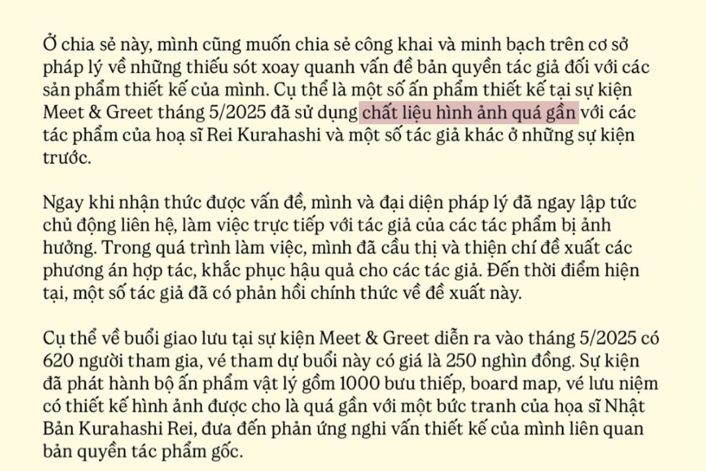 Cụm từ "chất liệu hình ảnh quá gần" trong bài đăng xin lỗi của Thạch Trang gây xôn xao dư luận. Ảnh: @thach_trangg.