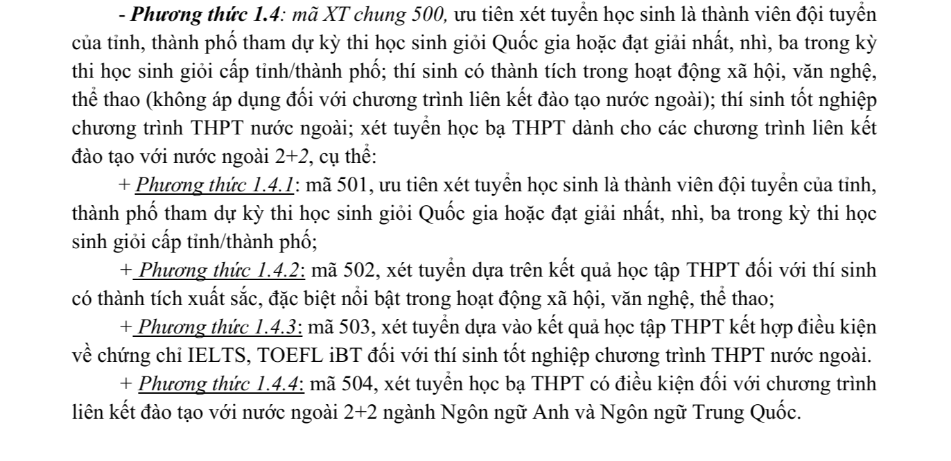 Thông tin tuyển sinh 2025. Nguồn: USSH - VNUHCM