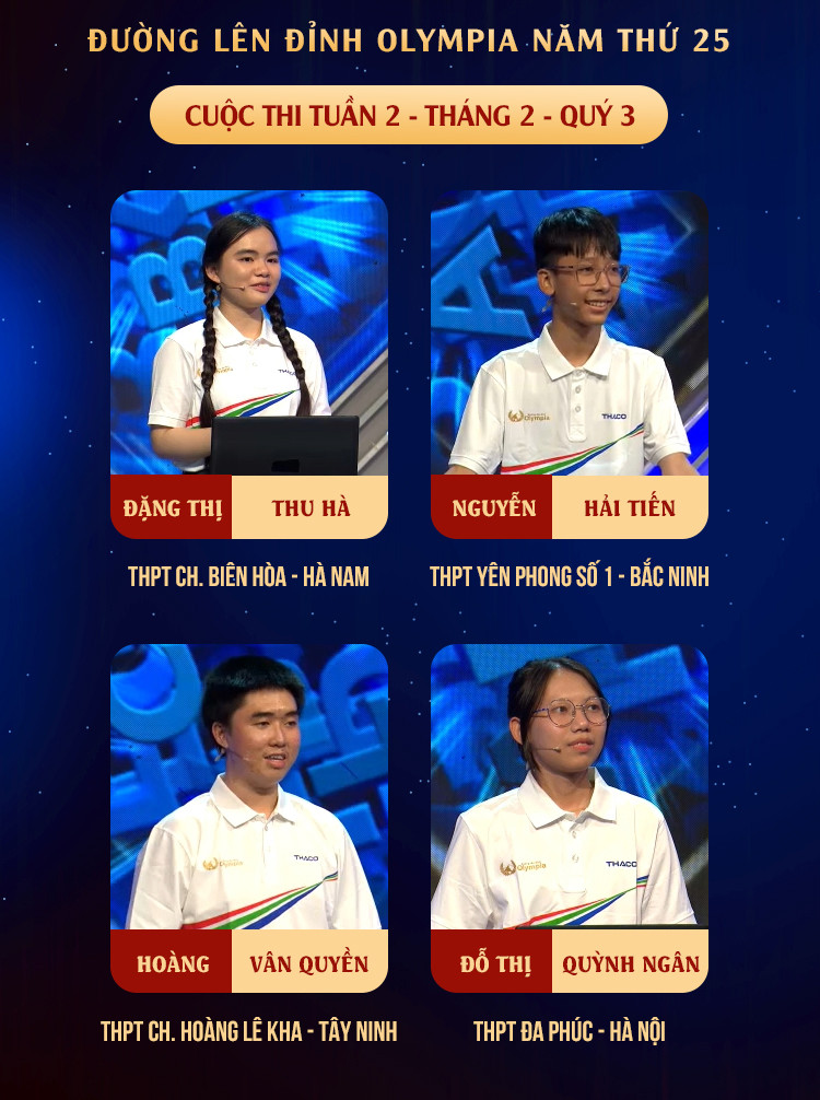 Nguồn: Fanpage Đường Lên Đỉnh Olympia Nguồn: Fanpage Đường Lên Đỉnh Olympia