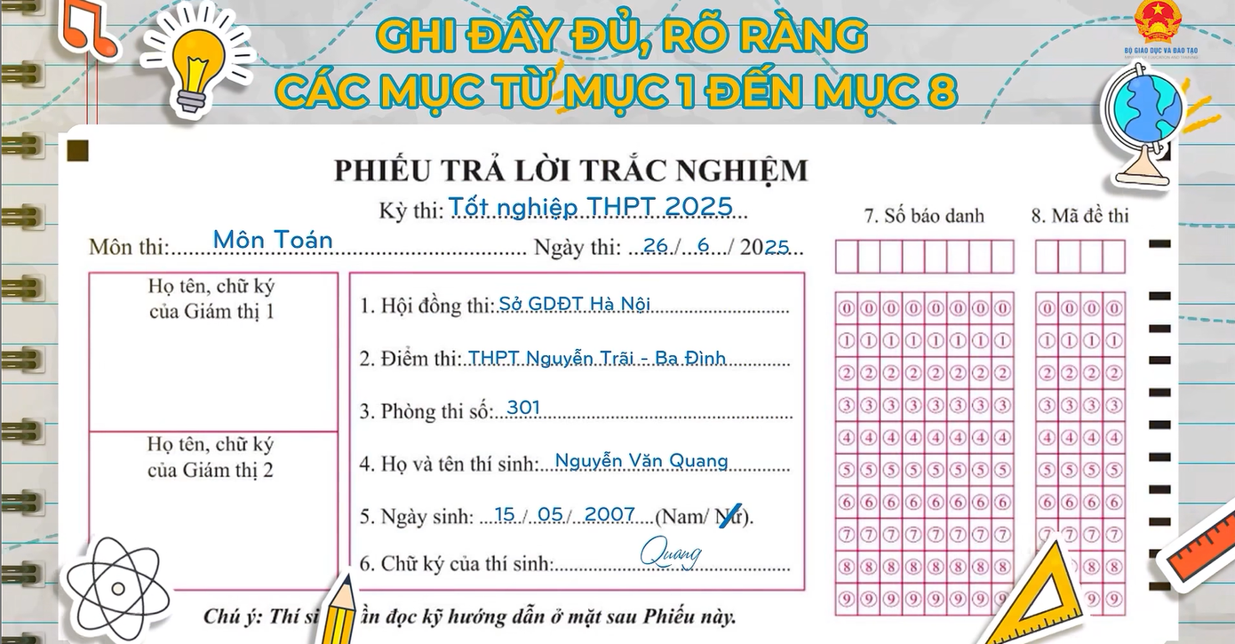 Thi tốt nghiệp THPT 2025: Cách tô phiếu làm bài chuẩn xác, tránh mất điểm oan ảnh 2