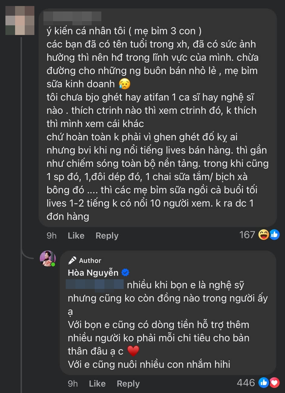 Câu trả lời duyên dáng của Hòa Minzy. (Ảnh chụp màn hình)