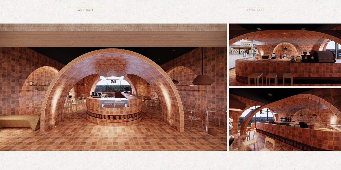 Dự án Làng Café lấy ý tưởng từ gốm Phước Tích Huế do cô bạn cùng đội ngũ Tổ ong Adventure thực hiện.