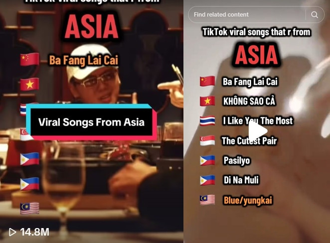 Video những bài hát "viral" nhất châu Á nhận gần 15 triệu lượt xem. Video những bài hát "viral" nhất châu Á nhận gần 15 triệu lượt xem.