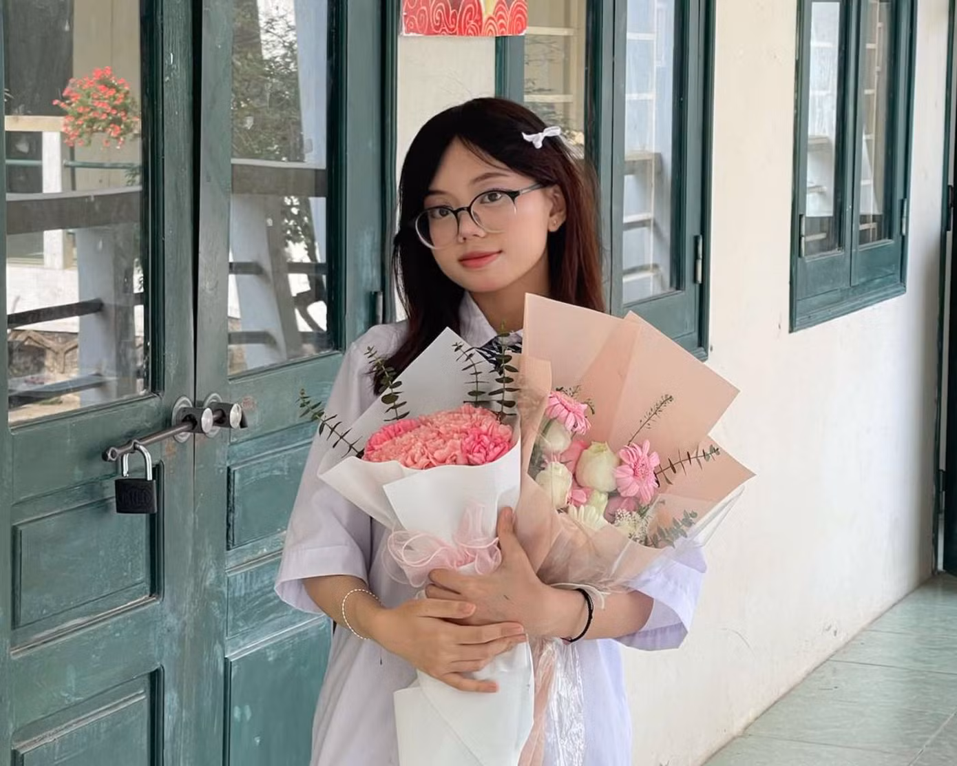 Phạm Thị Bảo Ngọc đạt 49.35/57 điểm trong kì thi tuyển sinh vào chuyên Anh trường THPT chuyên Bắc Kạn năm 2021. Ảnh: NVCC