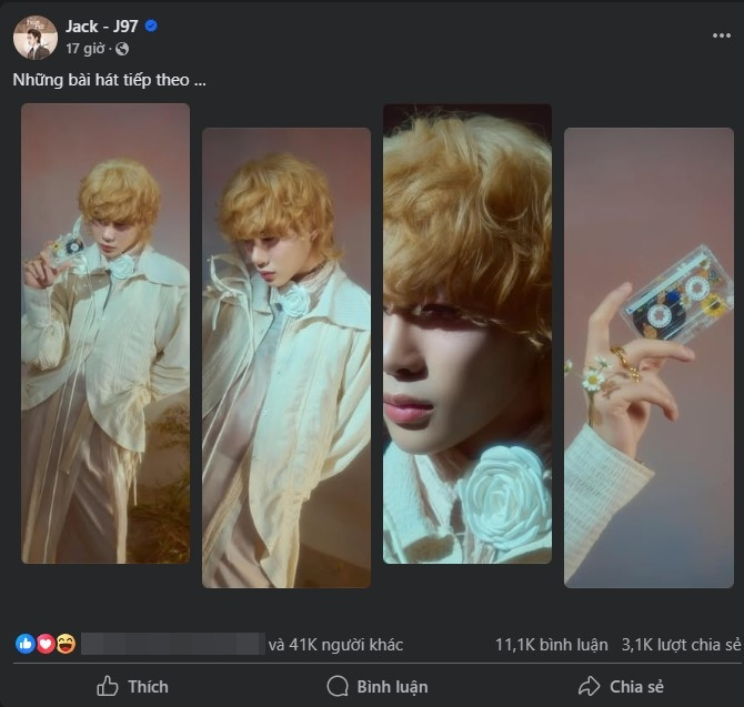 Bộ ảnh mới của Jack thu hút lượng tương tác khủng trên MXH.