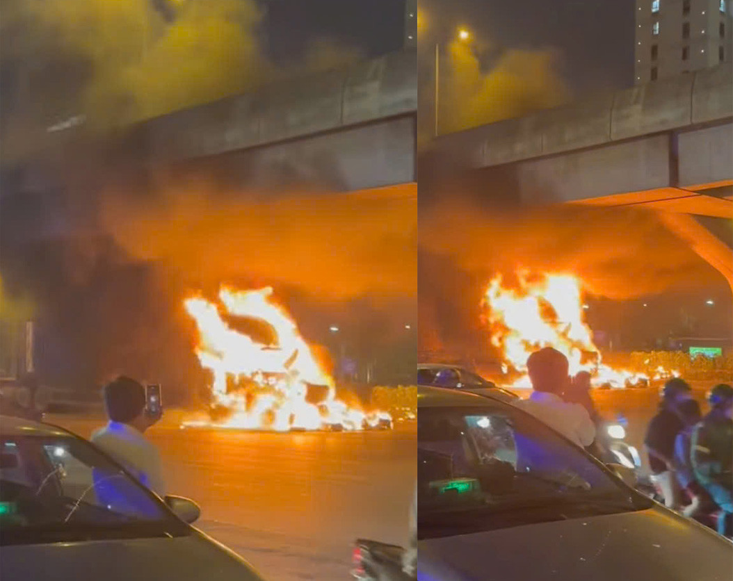 Hình ảnh vụ cháy được người dân chia sẻ.