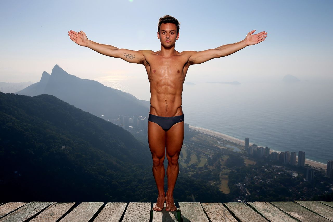 Vận động viên giành huy chương vàng Olympic Tom Daley của Vương quốc Anh trong quá trình huấn luyện tại Thế vận hội Olympic Rio 2016. Ảnh: Getty Images.
