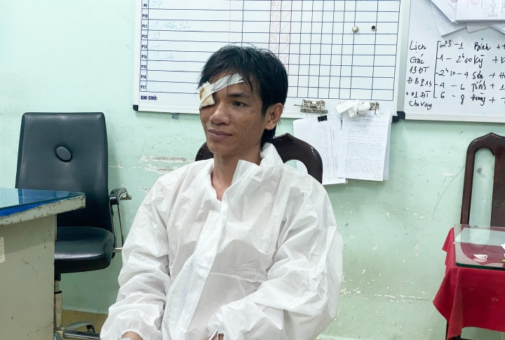 Nguyễn Đức An tại cơ quan điều tra. Ảnh: Công an cung cấp.