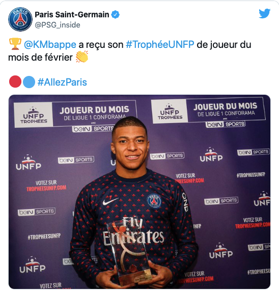 CLB PSG chúc mừng Mbappe