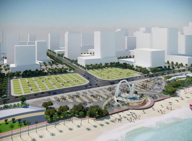 Theo quy hoạch chi tiết tỷ lệ 1/500, đường Thùy Vân sẽ là trục đường của trung tâm du lịch và thương mại, hướng đến đẳng cấp quốc tế. Trong đó, công trình điểm nhấn là quảng trường Thùy Vân sẽ mang đầy đủ các yếu tố đặc trưng về vị trí địa lý, môi trường, lịch sử, xã hội, kinh tế. Ảnh: Phối cảnh đường Thùy Vân.