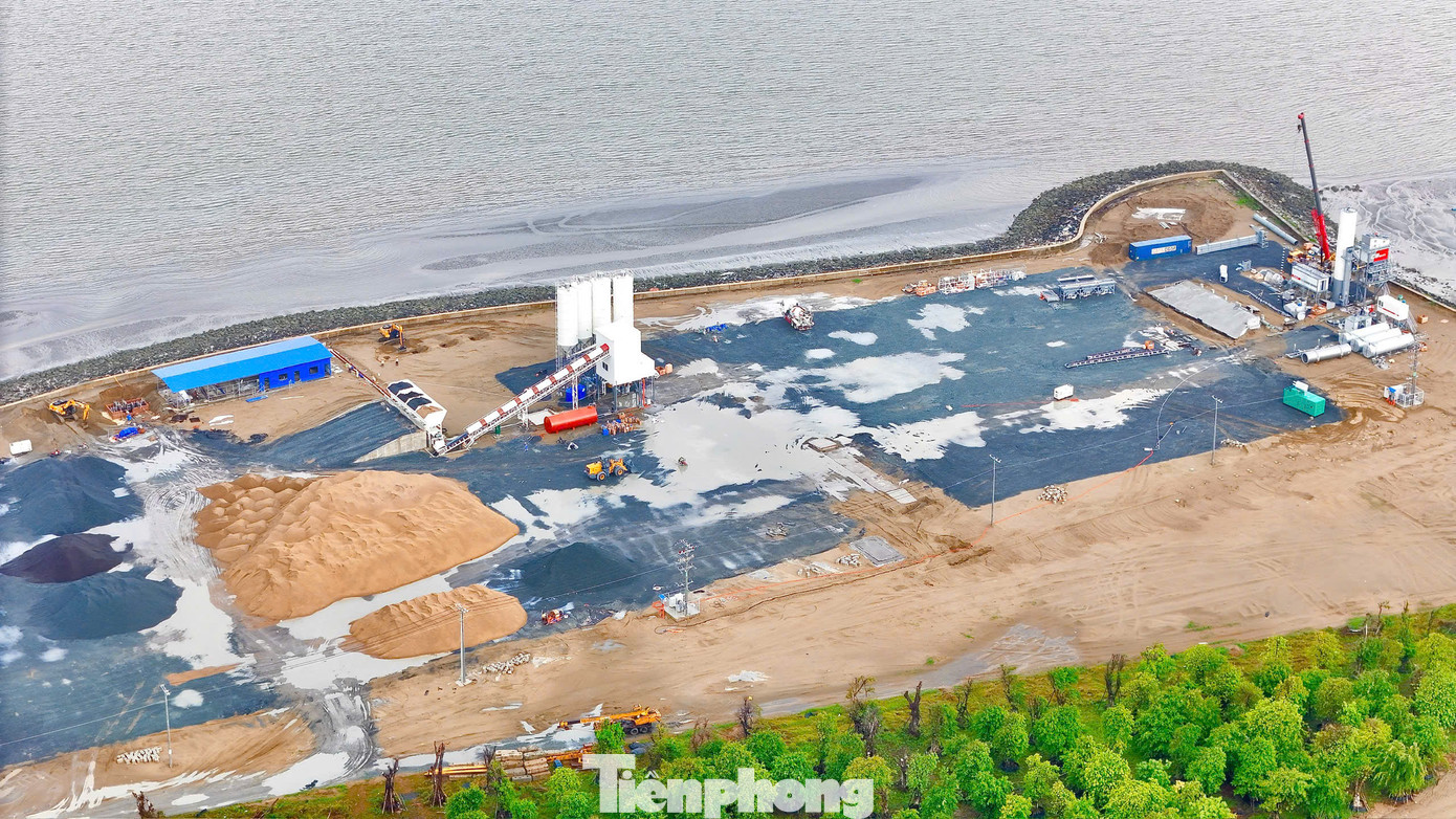 Tập đoàn Vingroup huy động hàng trăm máy móc, thiết bị để thi công dự án.