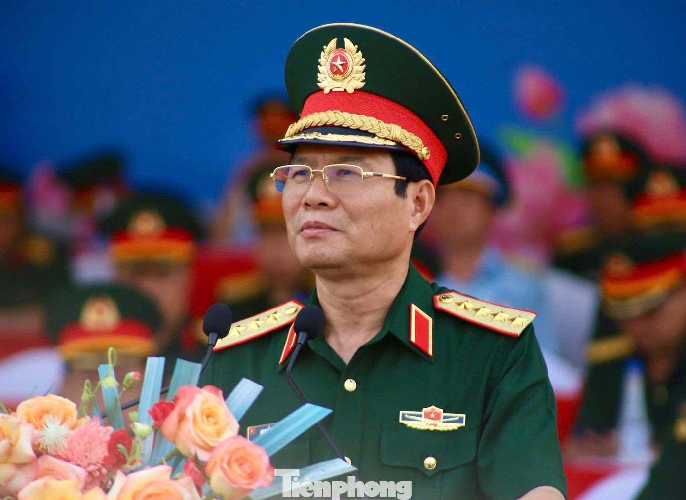 Đại tướng Nguyễn Tân Cương, Ủy viên Trung ương Đảng, Tổng Tham mưu trưởng Quân đội nhân dân Việt Nam, Thứ trưởng Bộ Quốc phòng, phát biểu tại buổi tổng hợp luyện.
