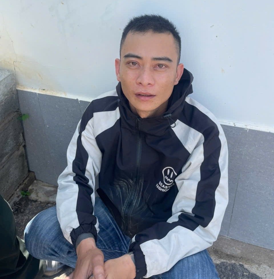 Đối tượng Ngô Văn Cà Trương tại thời điểm bị bắt giữ.