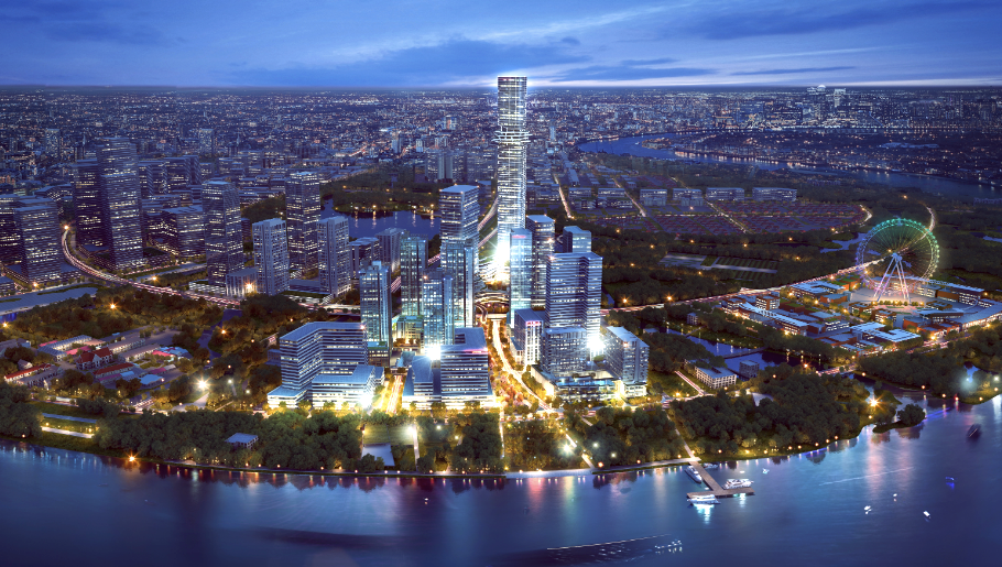 Toàn cảnh dự án Empire City với tòa tháp Empire 88 Tower cao 88 tầng ở Khu đô thị mới Thủ Thiêm.