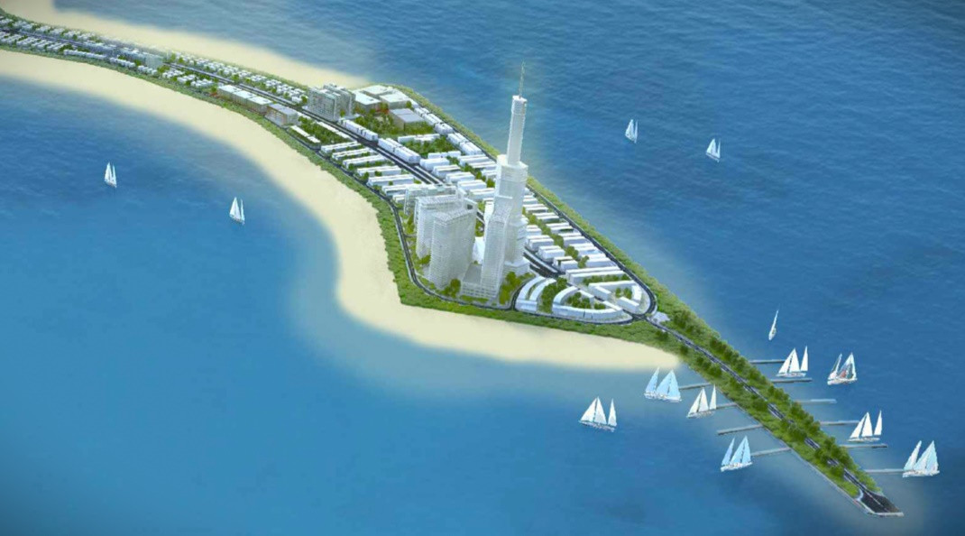 Phối cảnh tòa tháp 108 tầng ở mũi Hải Đăng thuộc khu C.