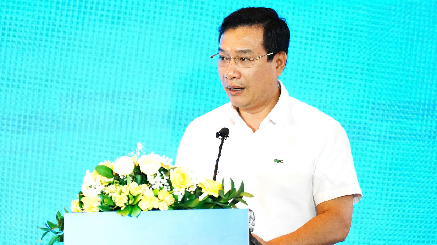 Ông Hồ Kiên Trung - Phó Cục trưởng Cục Môi trường - phát biểu tại diễn đàn.