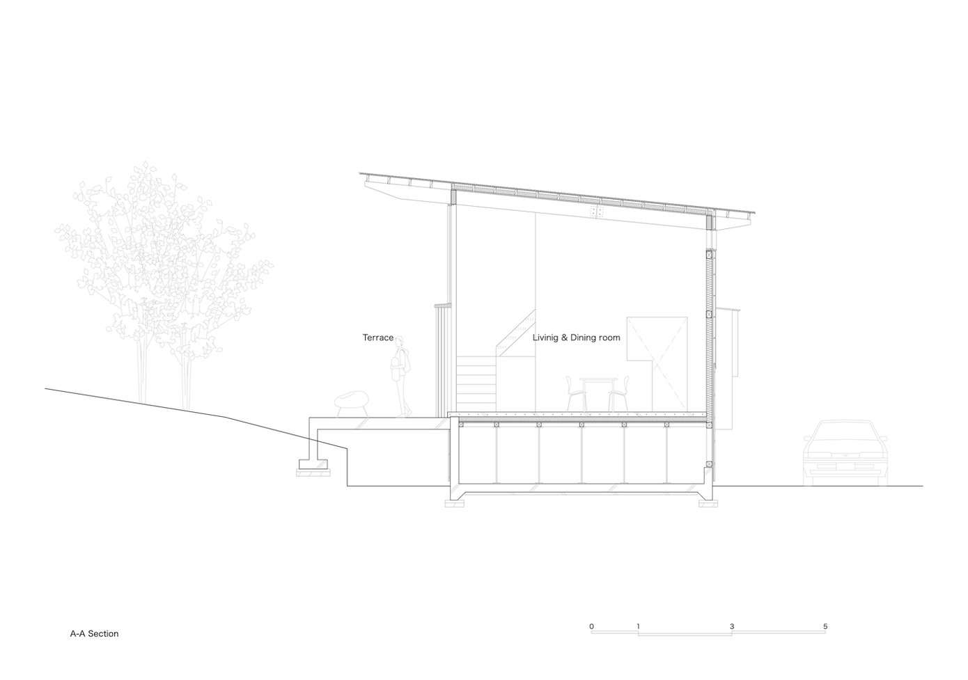 Ngôi nhà có thiết kế hai tầng mang đến không gian sống thoải mái và tiện nghi. Tầng 1 mở ra khu vực sinh hoạt chung, nơi sum vầy gia đình, tạo sự gắn kết và chia sẻ. Tầng 2 dành riêng cho khu vực nghỉ ngơi, đảm bảo sự riêng tư cho từng thành viên.