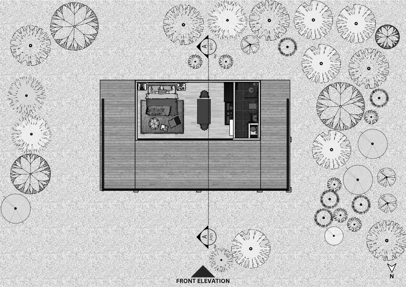 Ngôi nhà kính như một bông hoa lấp lánh giữa núi rừng không chỉ hấp dẫn về thị giác, mà còn dung hòa với cảnh quan thiên nhiên. Việc sử dụng vật liệu bền vững và hệ thống tiết kiệm năng lượng làm dịu mắt và thân thiện với môi trường.
